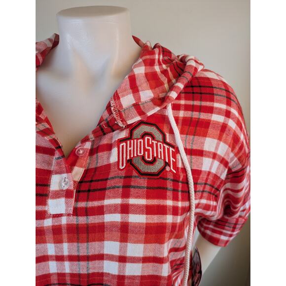 NEW Ohio State Buckeyes Concepts Sport Lightweight Flannel Plaid Hoodie Small - Picture 8 of 11